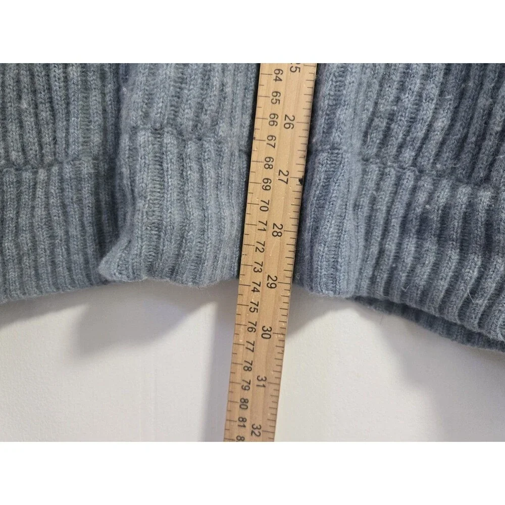 Vintage J Crew Sweater Mens M Turtleneck 100% Wool Ribbed Knit Blue Preppy